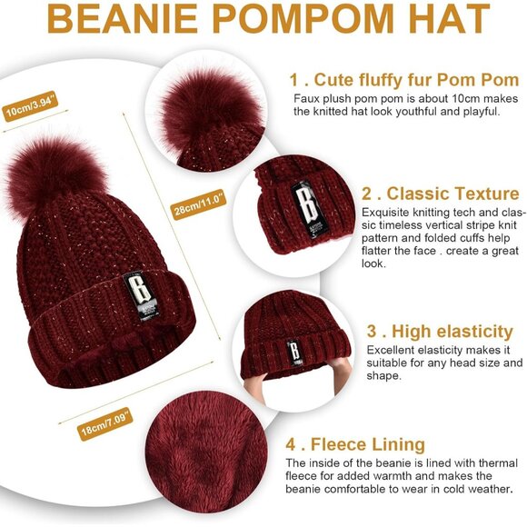 Winter Knitted Set for Women and Girls Hat Scarf Gloves Earmuffs Socks Warmer - Picture 2 of 7